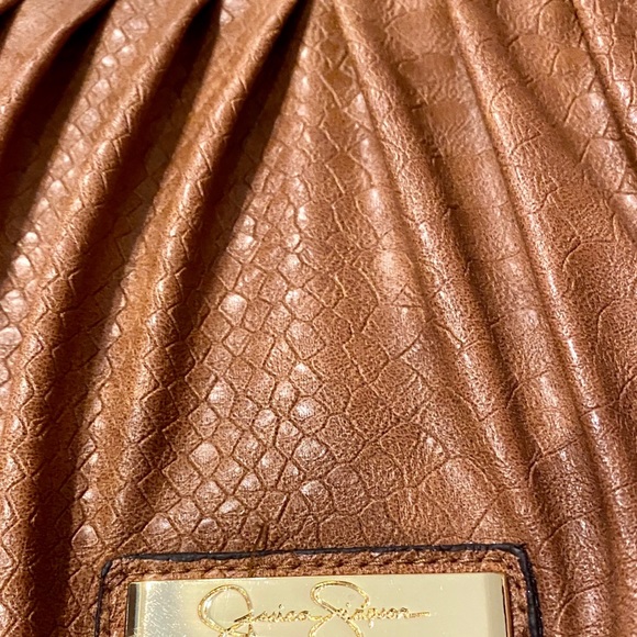 JESSICA SIMPSON Beautiful Brown Clutch Purse - Picture 4 of 8